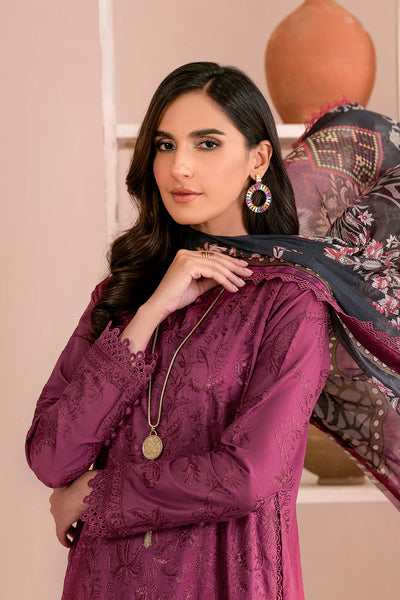 Zarif Unstitched 3 Piece Embroidered Lawn Suit ZEA-06 CARLA - Eid Collection D & M COLLECTION AND NIZAMI JEWELRY