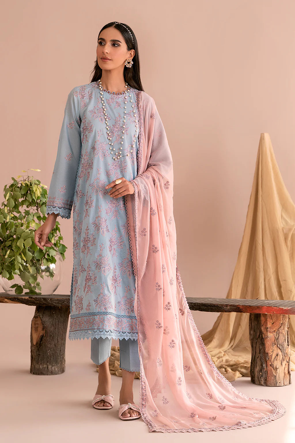 Zarif Unstitched 3 Piece Embroidered Lawn Suit ZEA-07 HAILEY - Eid Collection D & M COLLECTION AND NIZAMI JEWELRY