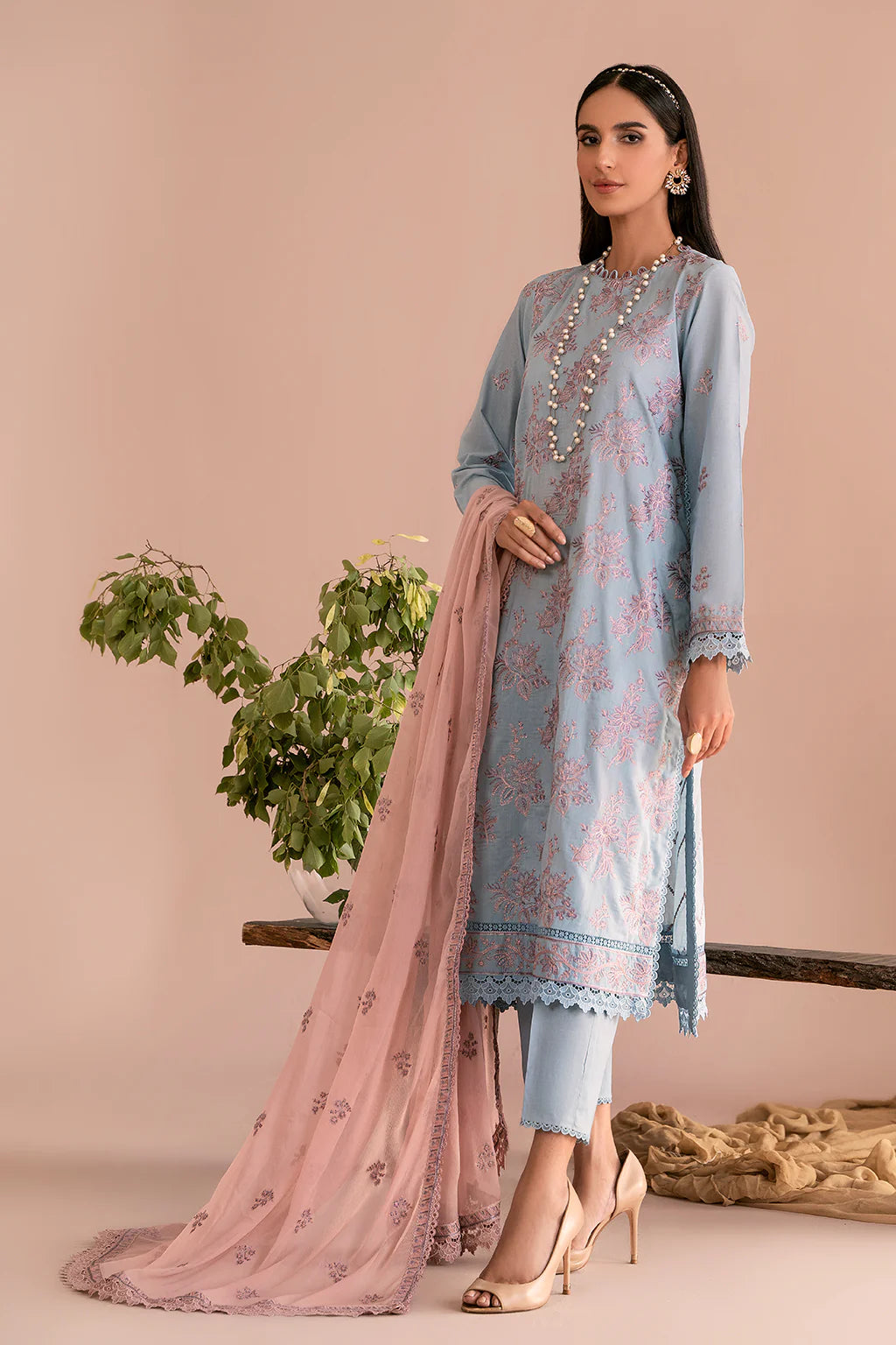 Zarif Unstitched 3 Piece Embroidered Lawn Suit ZEA-07 HAILEY - Eid Collection D & M COLLECTION AND NIZAMI JEWELRY