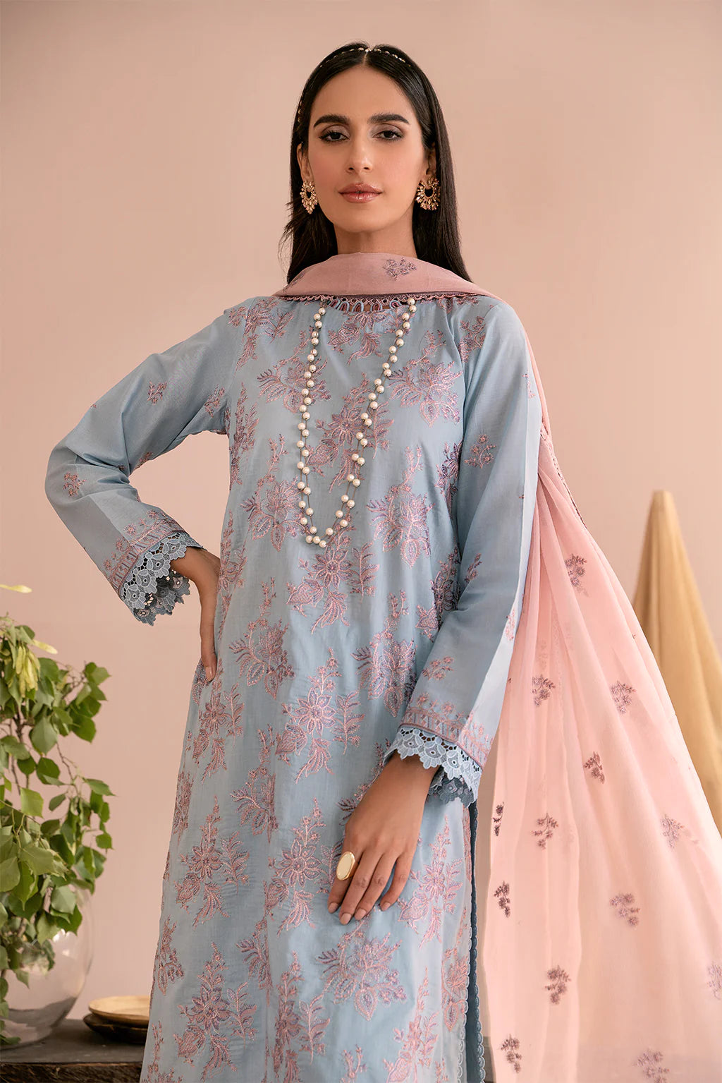 Zarif Unstitched 3 Piece Embroidered Lawn Suit ZEA-07 HAILEY - Eid Collection D & M COLLECTION AND NIZAMI JEWELRY