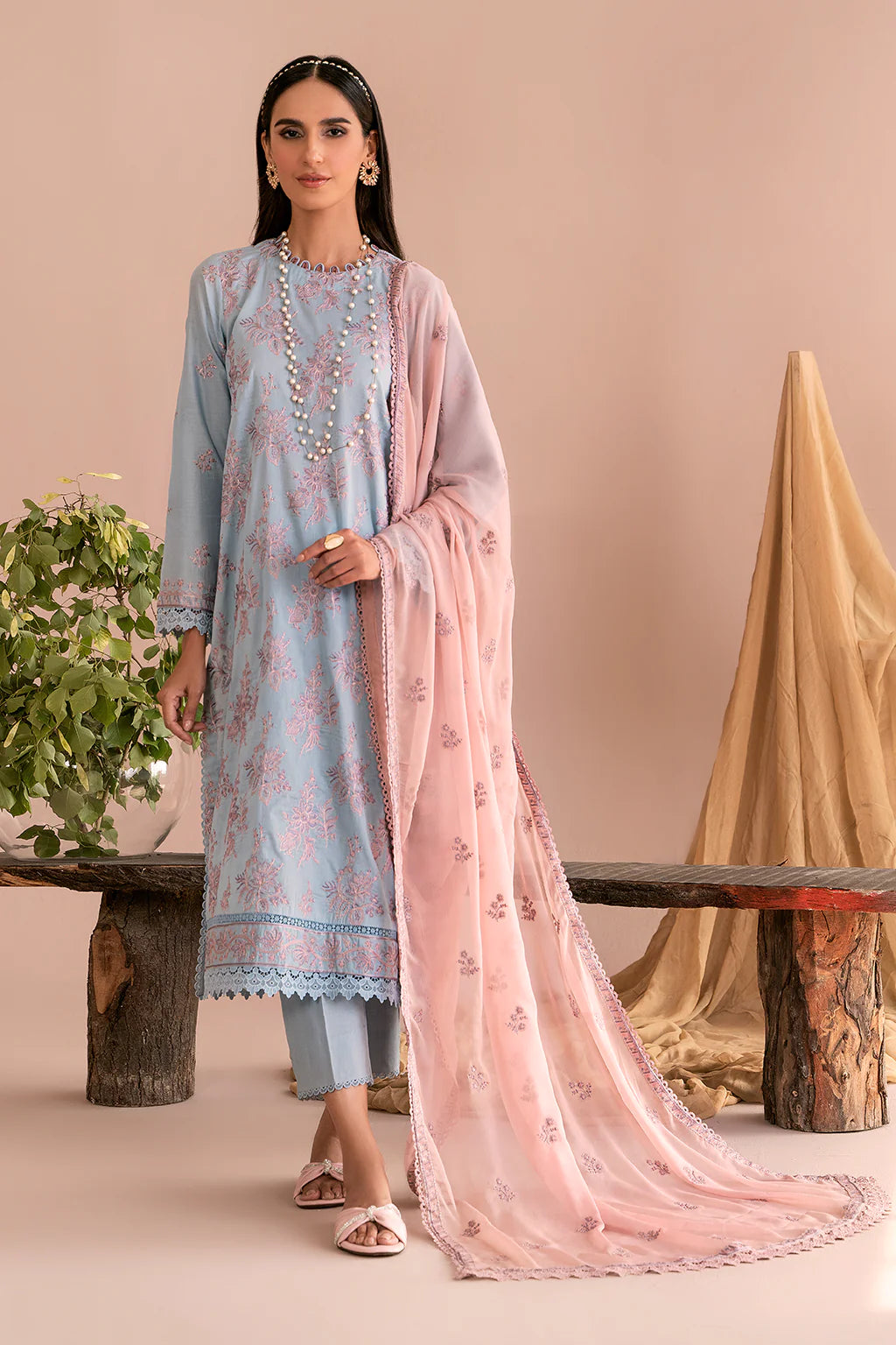 Zarif Unstitched 3 Piece Embroidered Lawn Suit ZEA-07 HAILEY - Eid Collection D & M COLLECTION AND NIZAMI JEWELRY