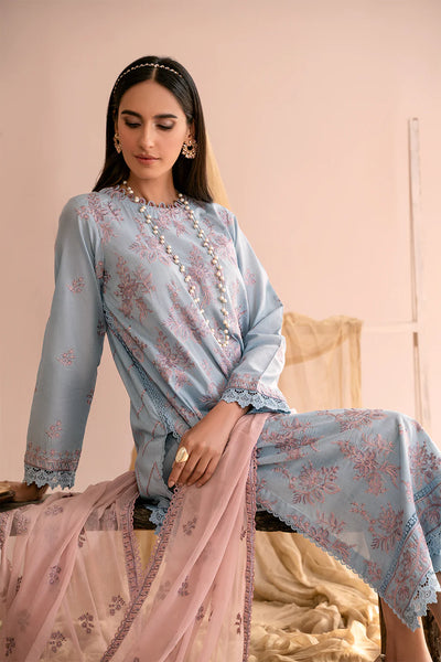 Zarif Unstitched 3 Piece Embroidered Lawn Suit ZEA-07 HAILEY - Eid Collection D & M COLLECTION AND NIZAMI JEWELRY