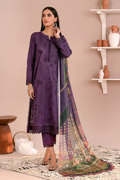 Zarif Unstitched 3 Piece Embroidered Lawn Suit ZEA-08 LILAH - Eid Collection D & M COLLECTION AND NIZAMI JEWELRY