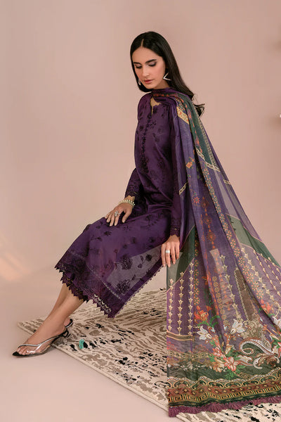 Zarif Unstitched 3 Piece Embroidered Lawn Suit ZEA-08 LILAH - Eid Collection D & M COLLECTION AND NIZAMI JEWELRY