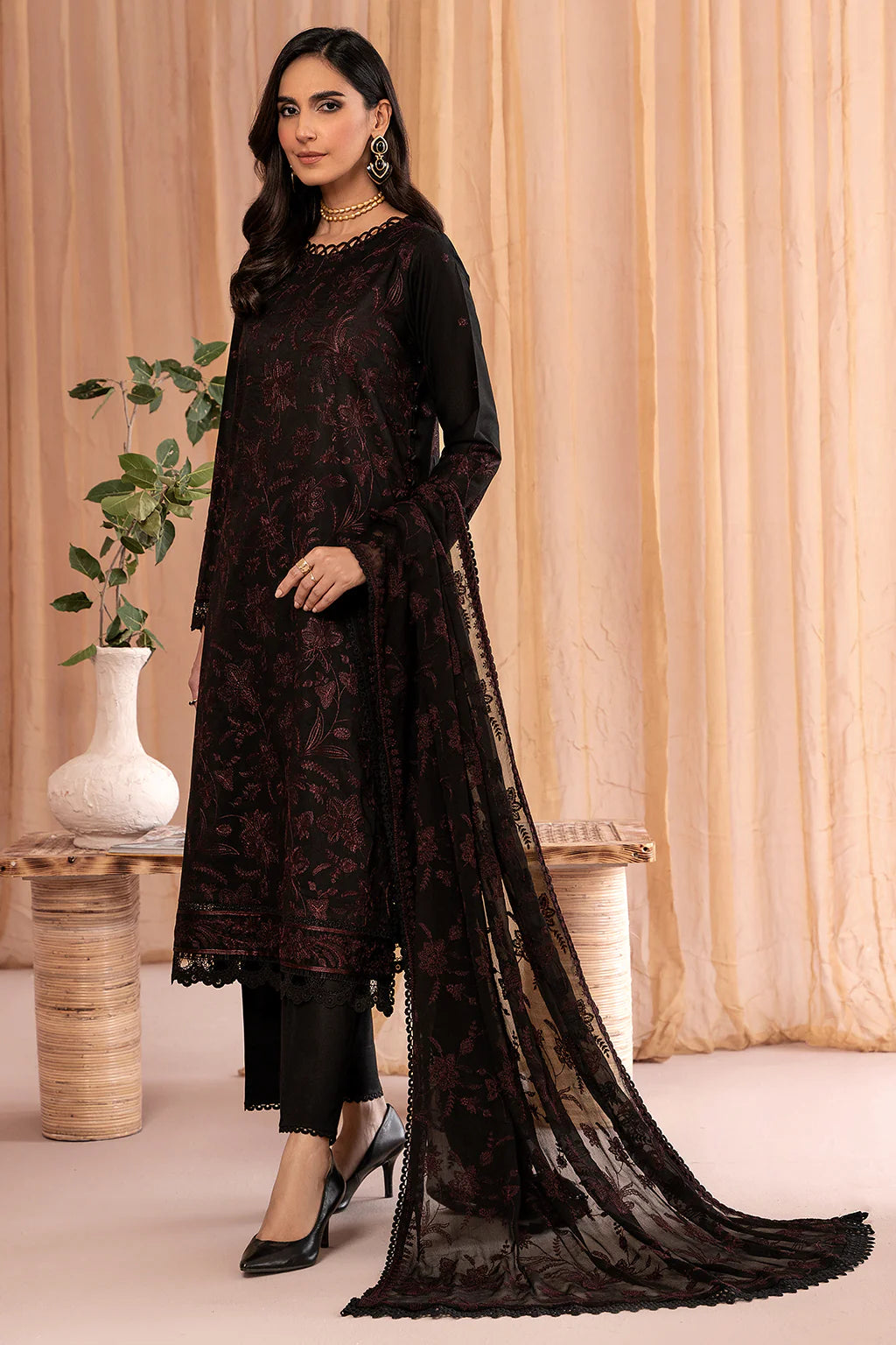 Zarif Unstitched 3 Piece Embroidered Lawn Suit ZEA-10 DAWN - Eid Collection D & M COLLECTION AND NIZAMI JEWELRY