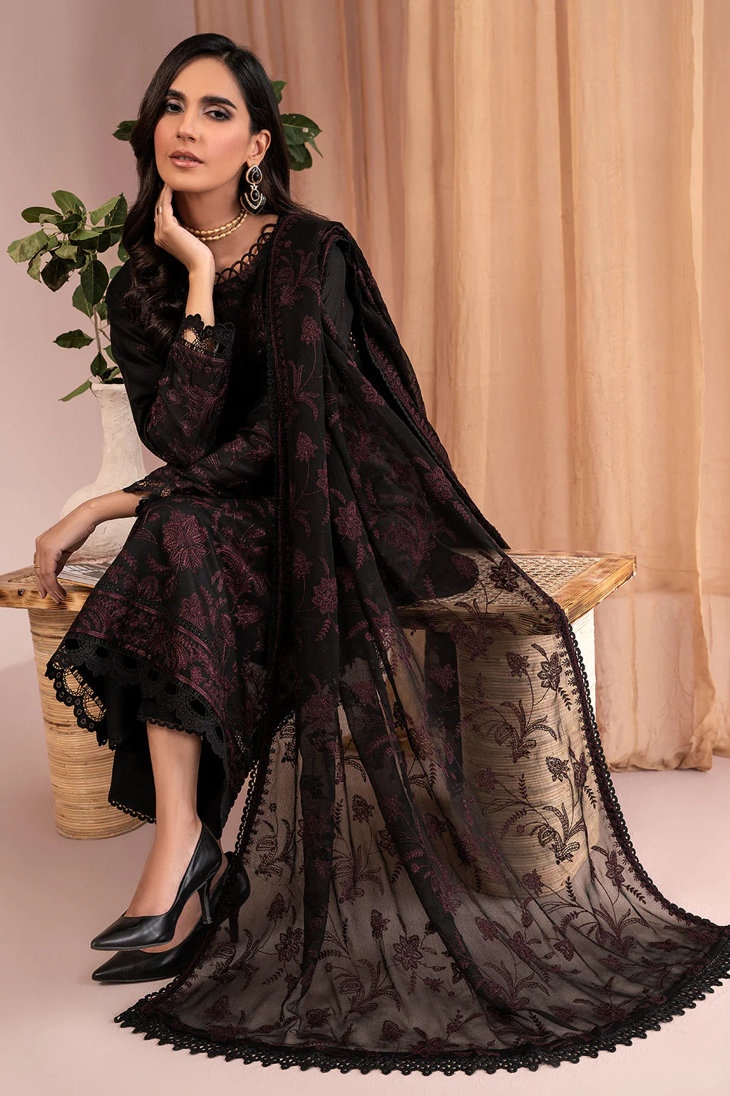 Zarif Unstitched 3 Piece Embroidered Lawn Suit ZEA-10 DAWN - Eid Collection D & M COLLECTION AND NIZAMI JEWELRY