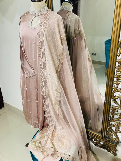Stitched Silk Shirt With Organza Bunki Banarasi Dupatta- RTW-010 - Luxury D&M Signature Eid Collection