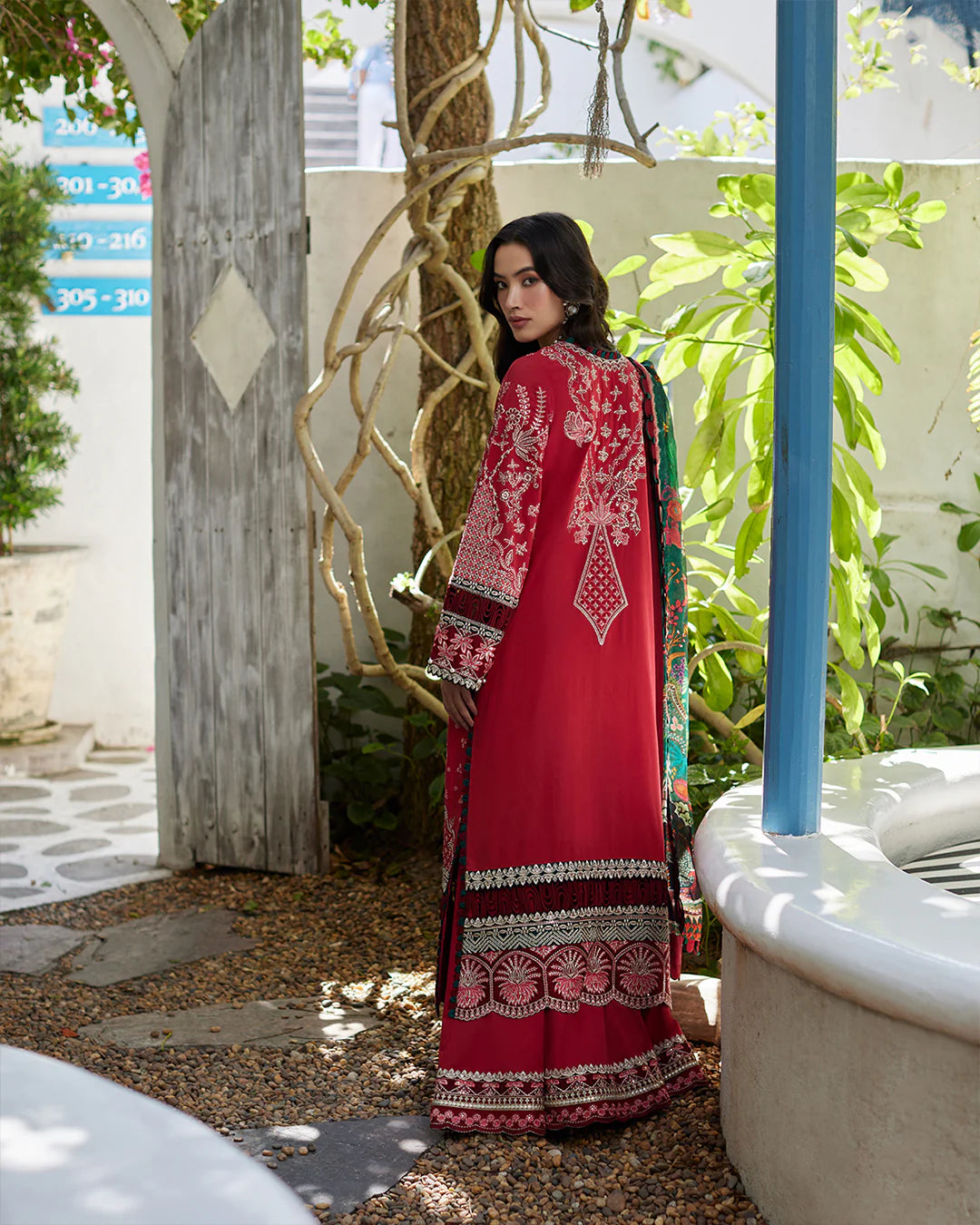 Faiza Saqlain Stitched 3 Piece Embroidered Lawn + Organza Suit - FSL24 - Sivana - Eid Collection