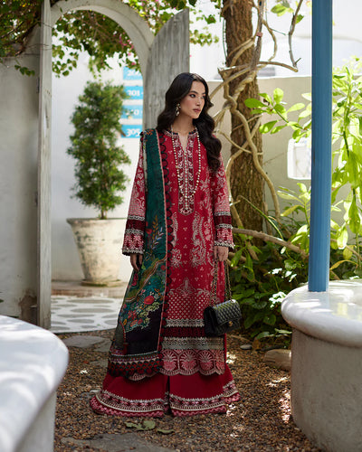 Faiza Saqlain Stitched 3 Piece Embroidered Lawn + Organza Suit - FSL24 - Sivana - Eid Collection