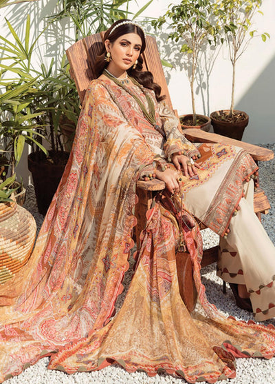 Gulaal Stitched 3 Piece Embroidered Lawn Suit GL22L-1 DUNE (12) - Summer Collection