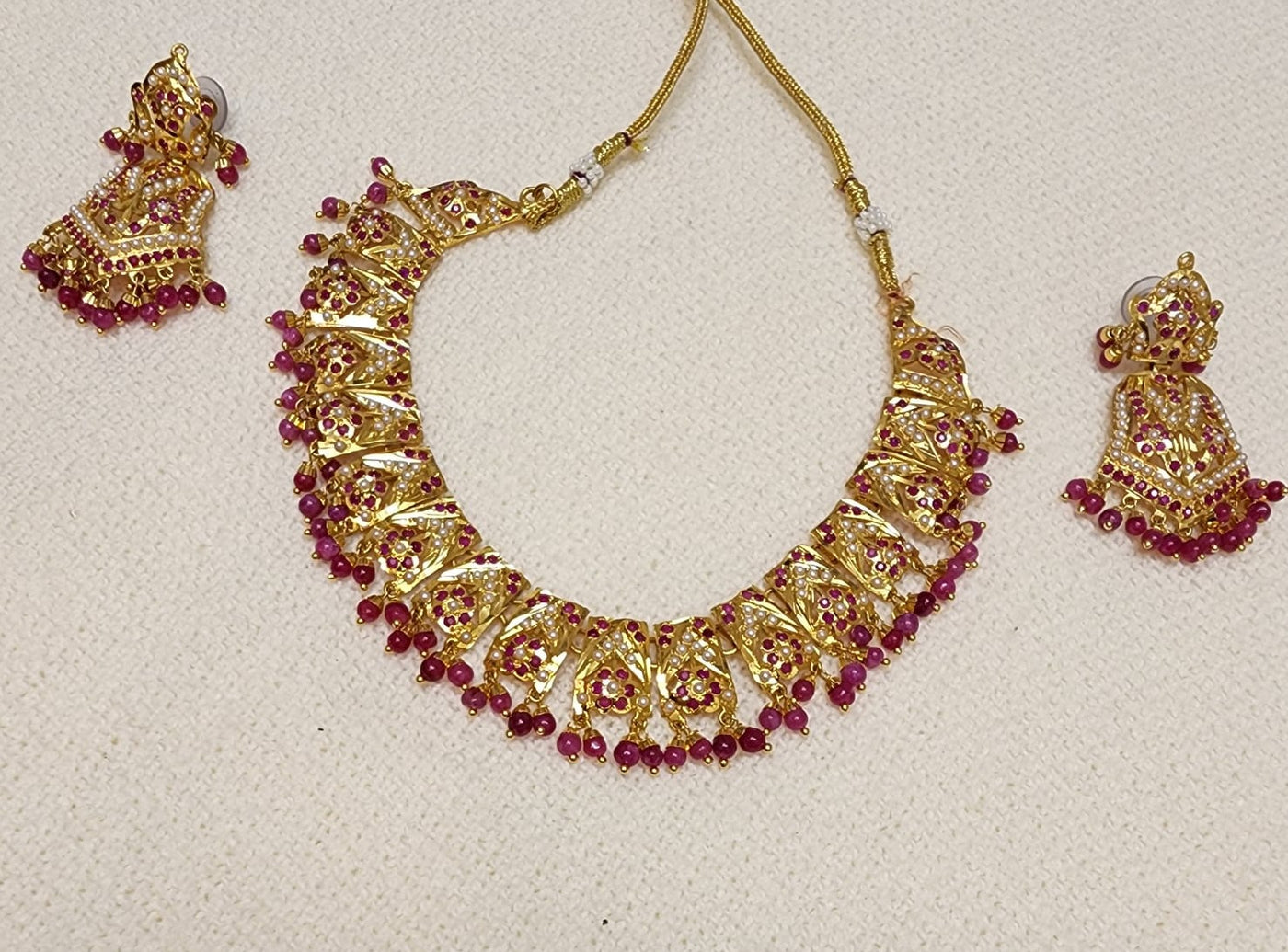 Hyderabadi Jadau Set - Made on Semi Real Ruby and Semi Real Pearls S-97