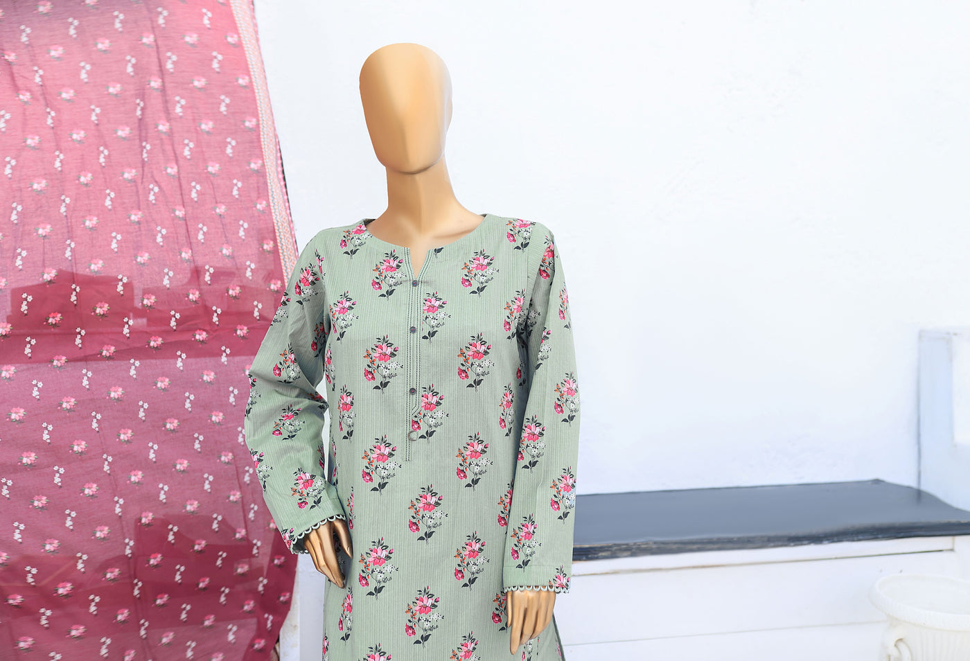 HZ Textiles Stitched 3 Piece Digital Printed Cotton Suit - PMC-11 - Summer Collection