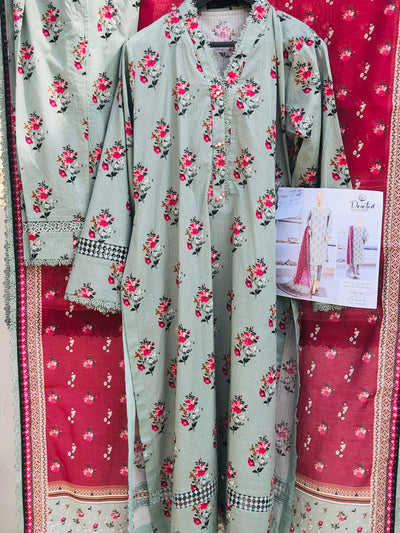 HZ Textiles Stitched 3 Piece Digital Printed Cotton Suit - PMC-11 - Summer Collection