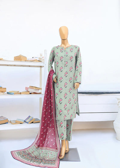 HZ Textiles Stitched 3 Piece Digital Printed Cotton Suit - PMC-11 - Summer Collection