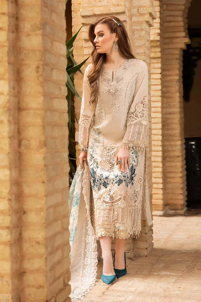 Maria B Stitched 3 Piece Embroidered Lawn Suit MB24LL 14B - Luxury Lawn Collection