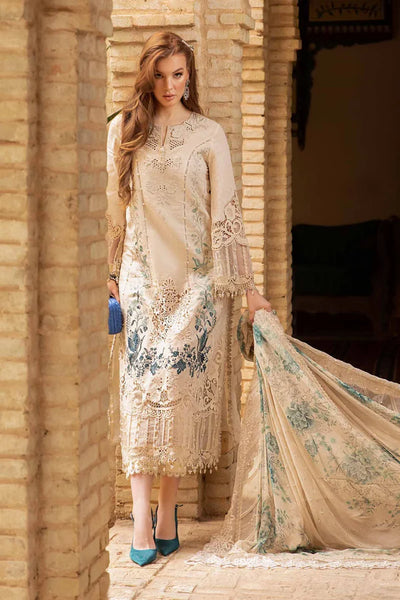 Maria B Stitched 3 Piece Embroidered Lawn Suit MB24LL 14B - Luxury Lawn Collection