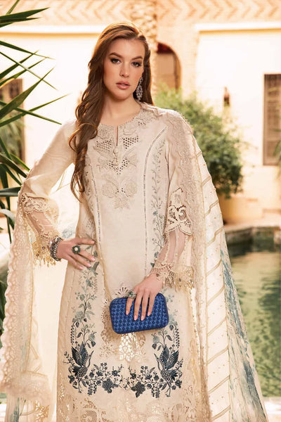 Maria B Stitched 3 Piece Embroidered Lawn Suit MB24LL 14B - Luxury Lawn Collection