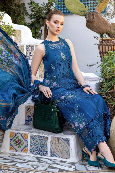 Maria B Stitched 3 Piece Embroidered Lawn Suit MB24LL 15A - Luxury Lawn Collection