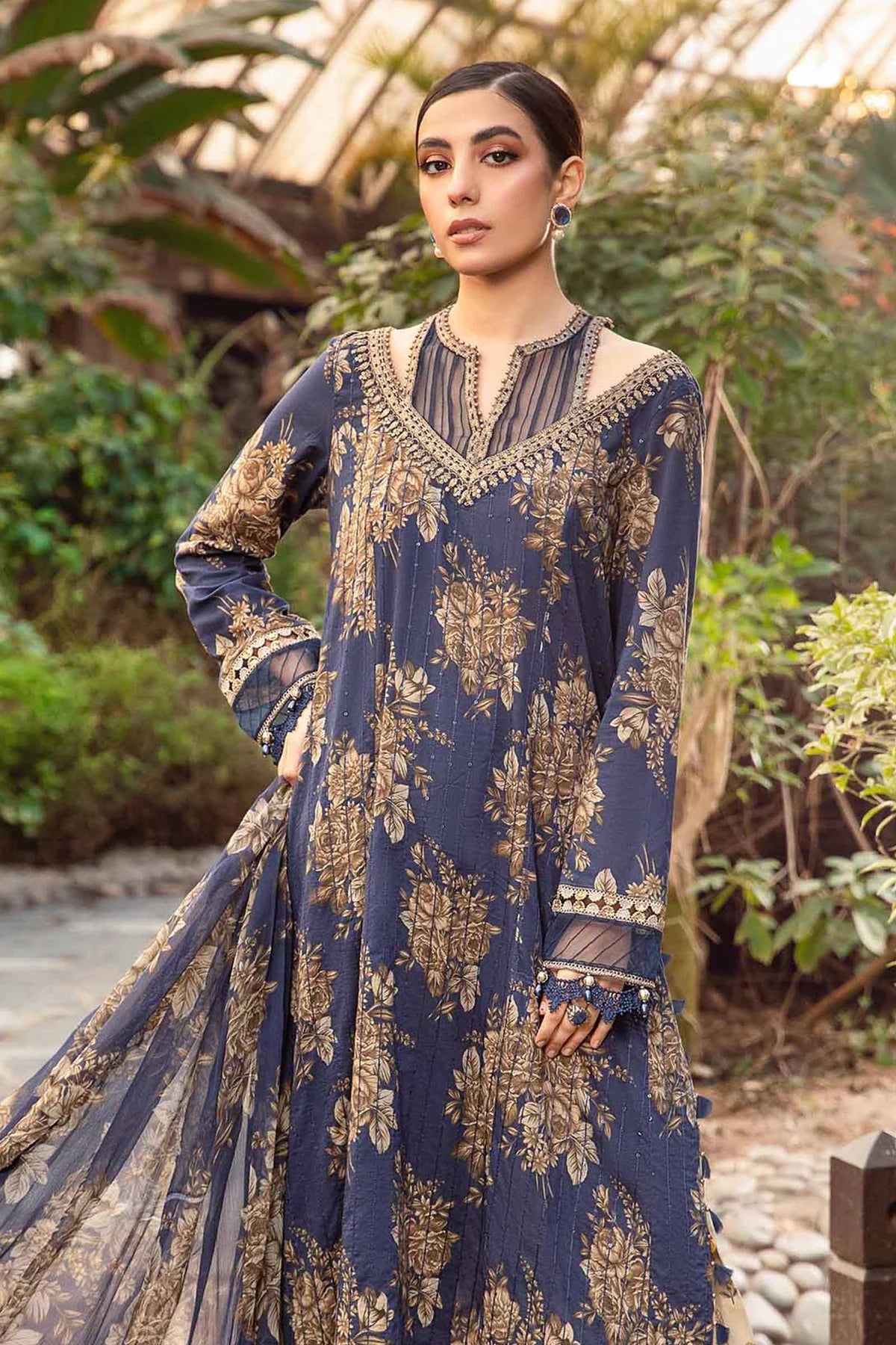 MPrints by Maria B Stitched 3 Piece Embroidered Lawn Suit MB24P 10B - Summer Collection