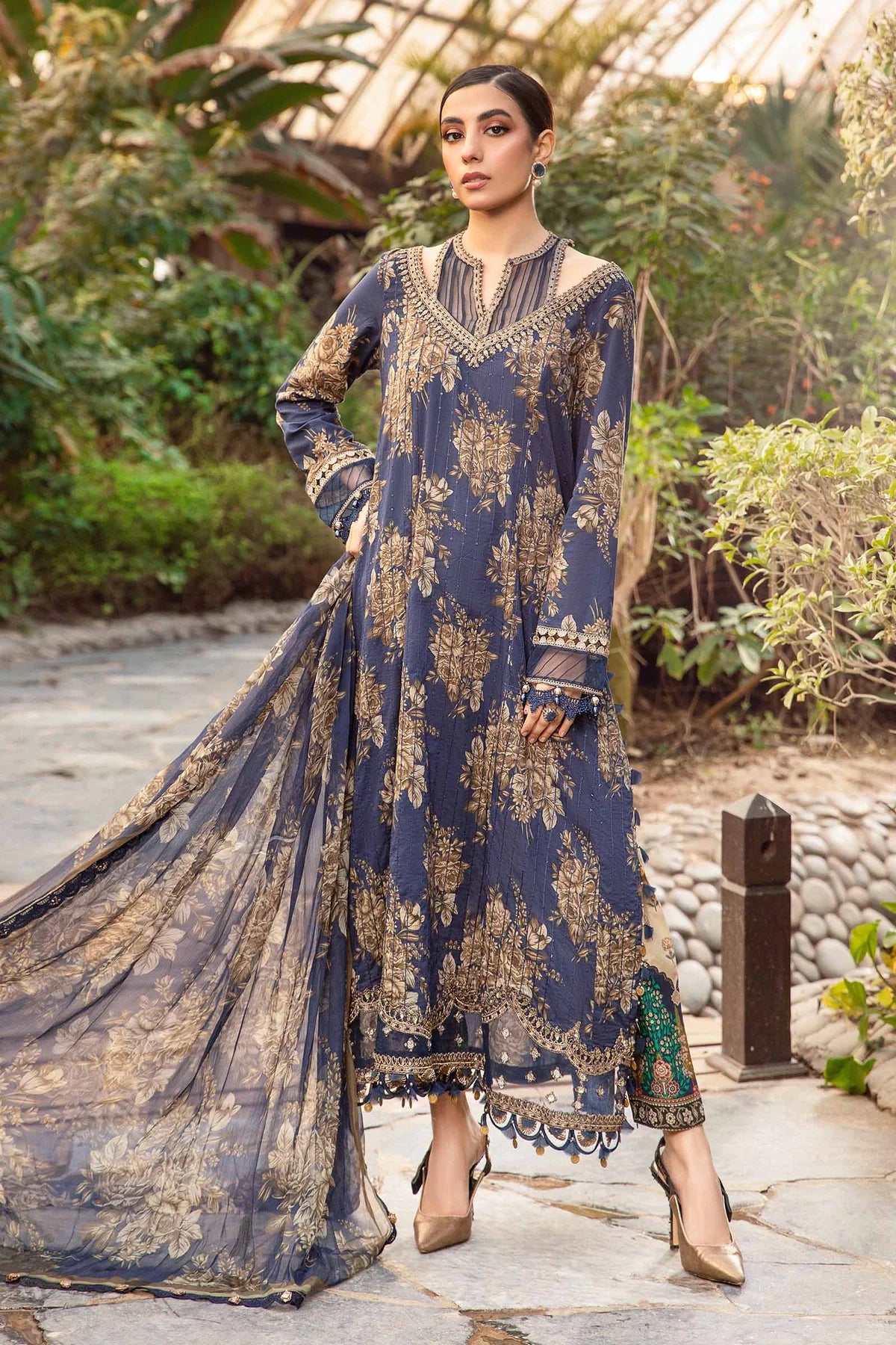 MPrints by Maria B Stitched 3 Piece Embroidered Lawn Suit MB24P 10B - Summer Collection