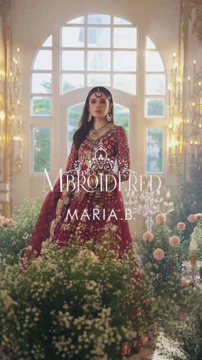 Mbroidered-By-Maria-B-Embroidered-Organza-Suits-Unstitched-4-Piece-MB23MW-D5-Maroon-Luxury-Collection