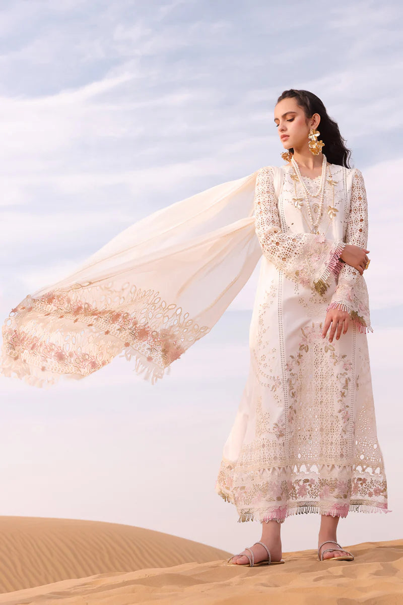 Qalamkar Stitched 3 Piece Embroidered Chikankari Suit QLM24C KM-02 Saoirse - Eid Collection