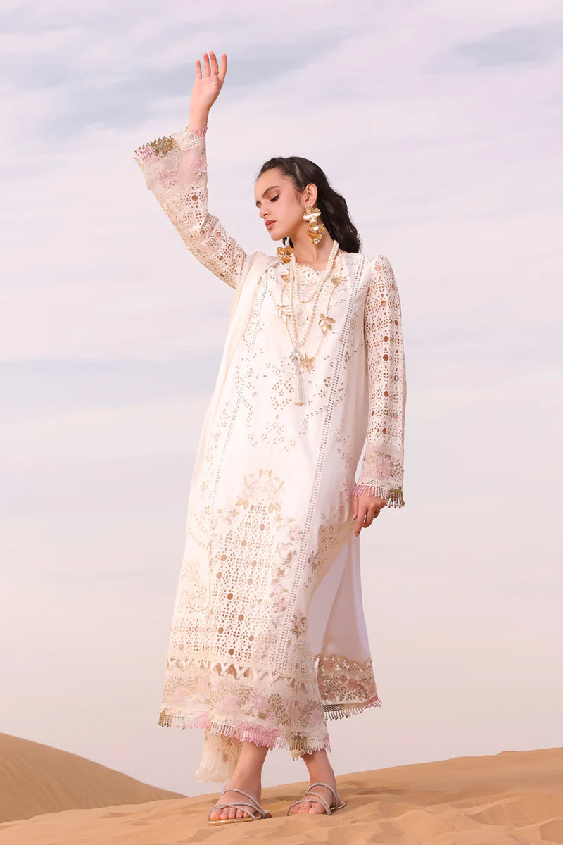 Qalamkar Stitched 3 Piece Embroidered Chikankari Suit QLM24C KM-02 Saoirse - Eid Collection