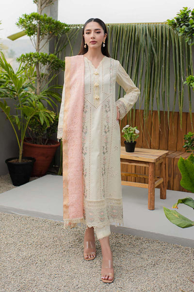 Qline by Qalamkar Stitched 3 Piece Embroidered Lawn Suit QLM24Q JK-05 MELIORA - Summer Collection