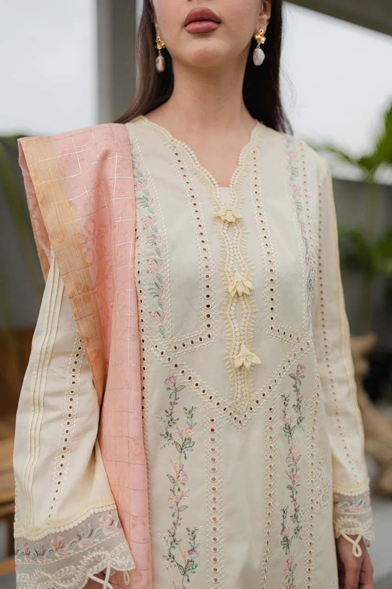 Qline by Qalamkar Stitched 3 Piece Embroidered Lawn Suit QLM24Q JK-05 MELIORA - Summer Collection