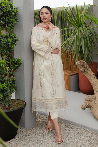 Qline by Qalamkar Stitched 3 Piece Embroidered Lawn Suit QLM24Q JK-05 MELIORA - Summer Collection