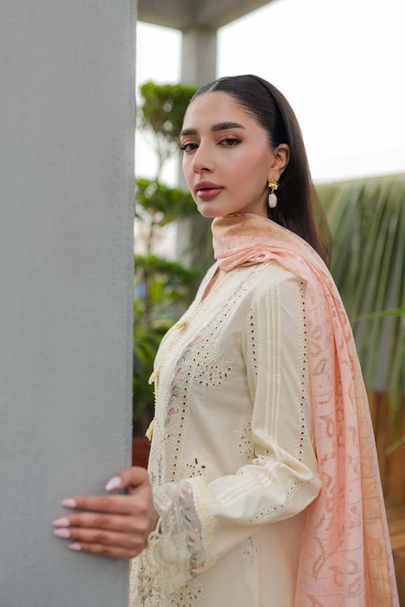 Qline by Qalamkar Stitched 3 Piece Embroidered Lawn Suit QLM24Q JK-05 MELIORA - Summer Collection