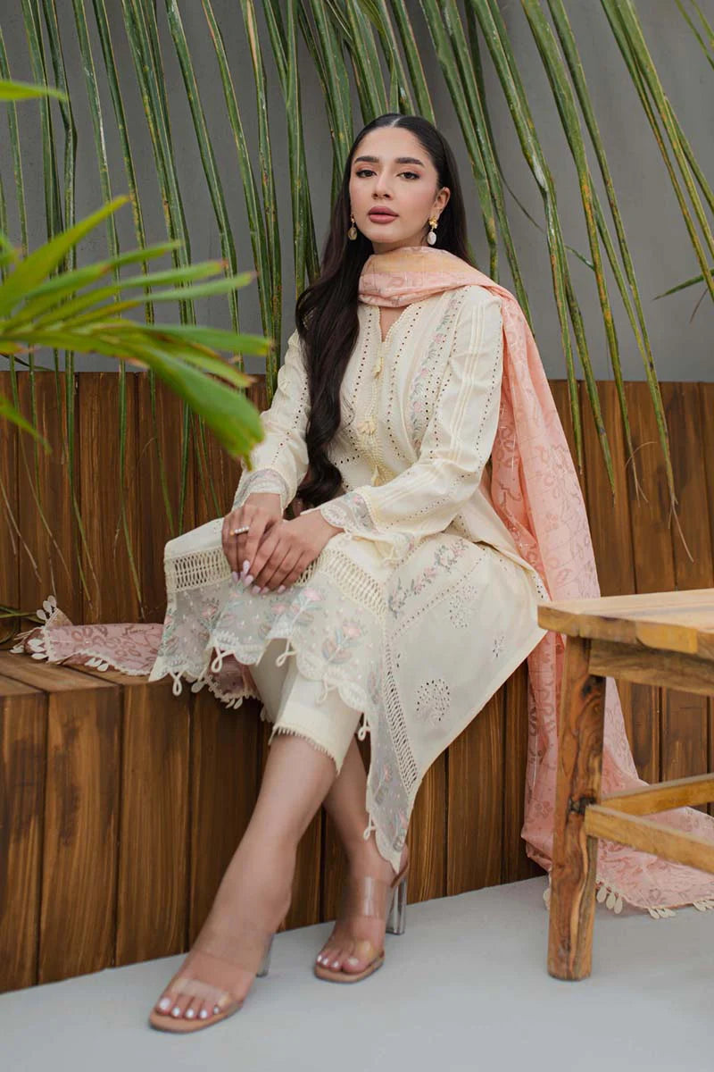 Qline by Qalamkar Stitched 3 Piece Embroidered Lawn Suit QLM24Q JK-05 MELIORA - Summer Collection