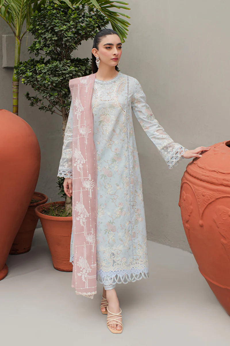 Qline by Qalamkar Stitched 3 Piece Embroidered Lawn Suit QLM24Q JK-06 OCTAVIA - Summer Collection