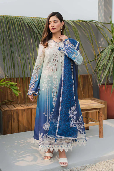 Qline by Qalamkar Stitched 3 Piece Embroidered Lawn Suit QLM24Q JK-07 ELZA - Summer Collection