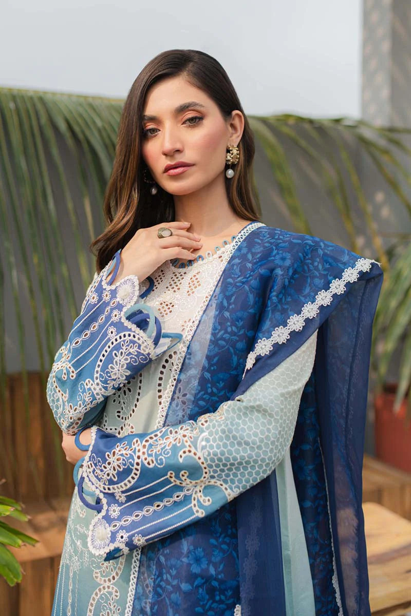 Qline by Qalamkar Stitched 3 Piece Embroidered Lawn Suit QLM24Q JK-07 ELZA - Summer Collection