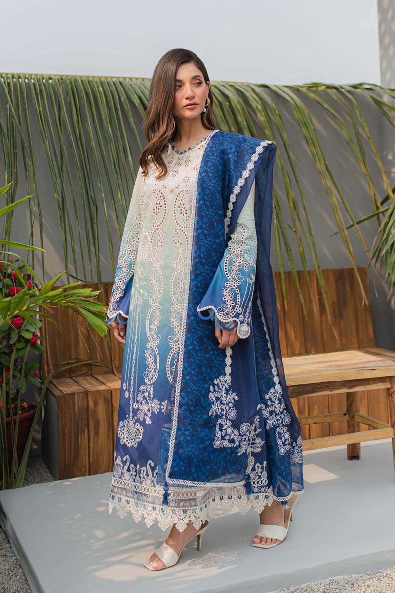 Qline by Qalamkar Stitched 3 Piece Embroidered Lawn Suit QLM24Q JK-07 ELZA - Summer Collection