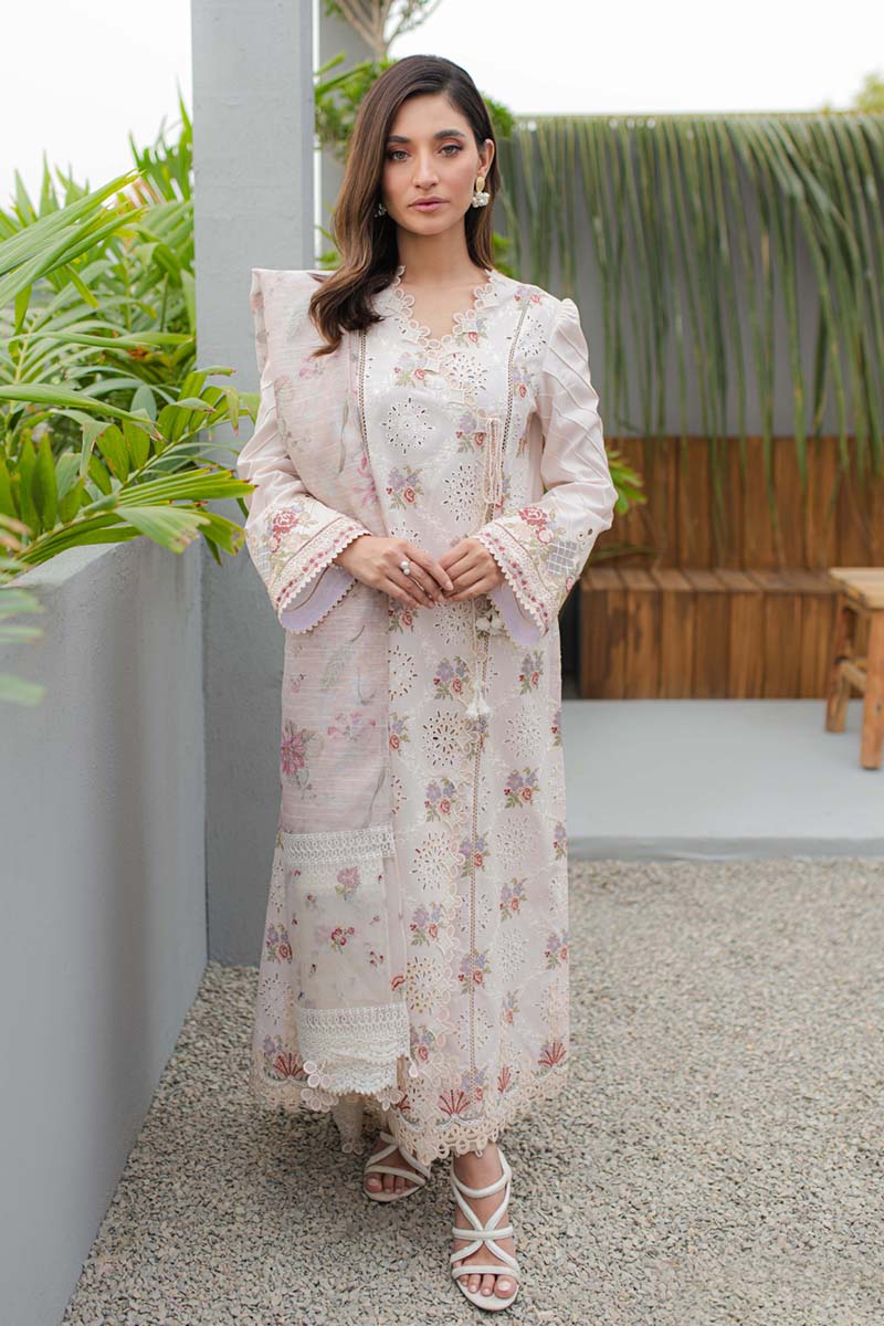 Qline by Qalamkar Stitched 3 Piece Embroidered Lawn Suit QLM24Q JK-13 OPALINE - Summer Collection