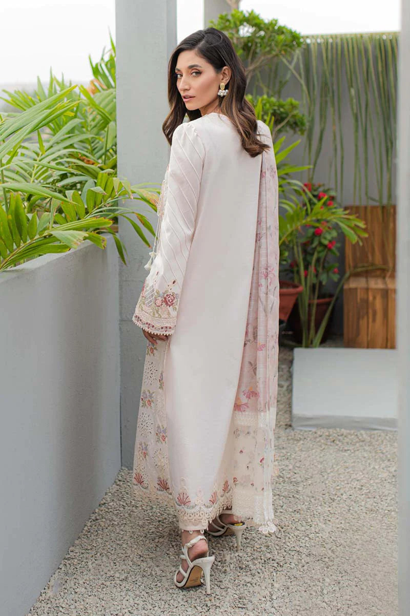 Qline by Qalamkar Stitched 3 Piece Embroidered Lawn Suit QLM24Q JK-13 OPALINE - Summer Collection