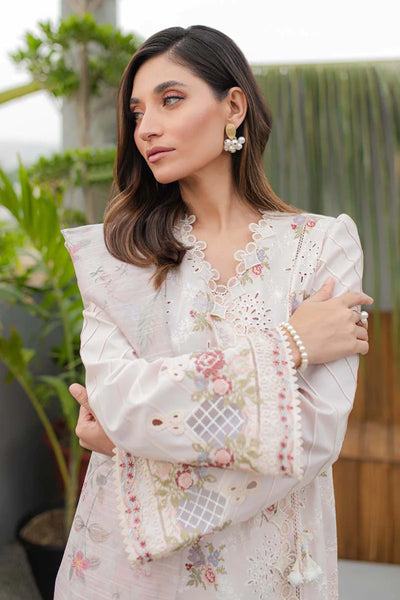 Qline by Qalamkar Stitched 3 Piece Embroidered Lawn Suit QLM24Q JK-13 OPALINE - Summer Collection