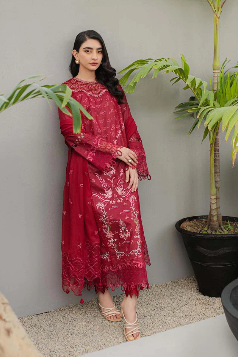 Qline by Qalamkar Stitched 3 Piece Embroidered Lawn Suit QLM24Q JK-14 MANON - Summer Collection