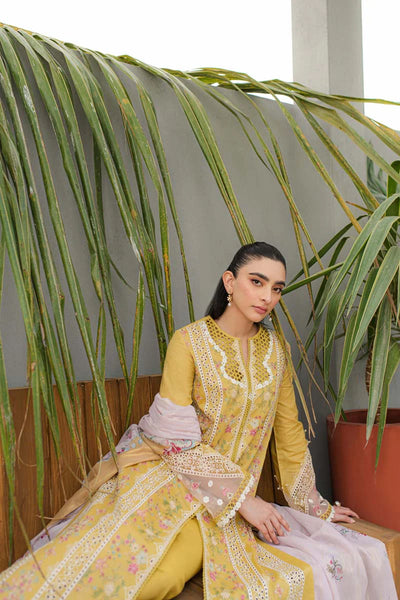 Qline by Qalamkar Stitched 3 Piece Embroidered Lawn Suit QLM24Q JK-15 MIEL - Summer Collection