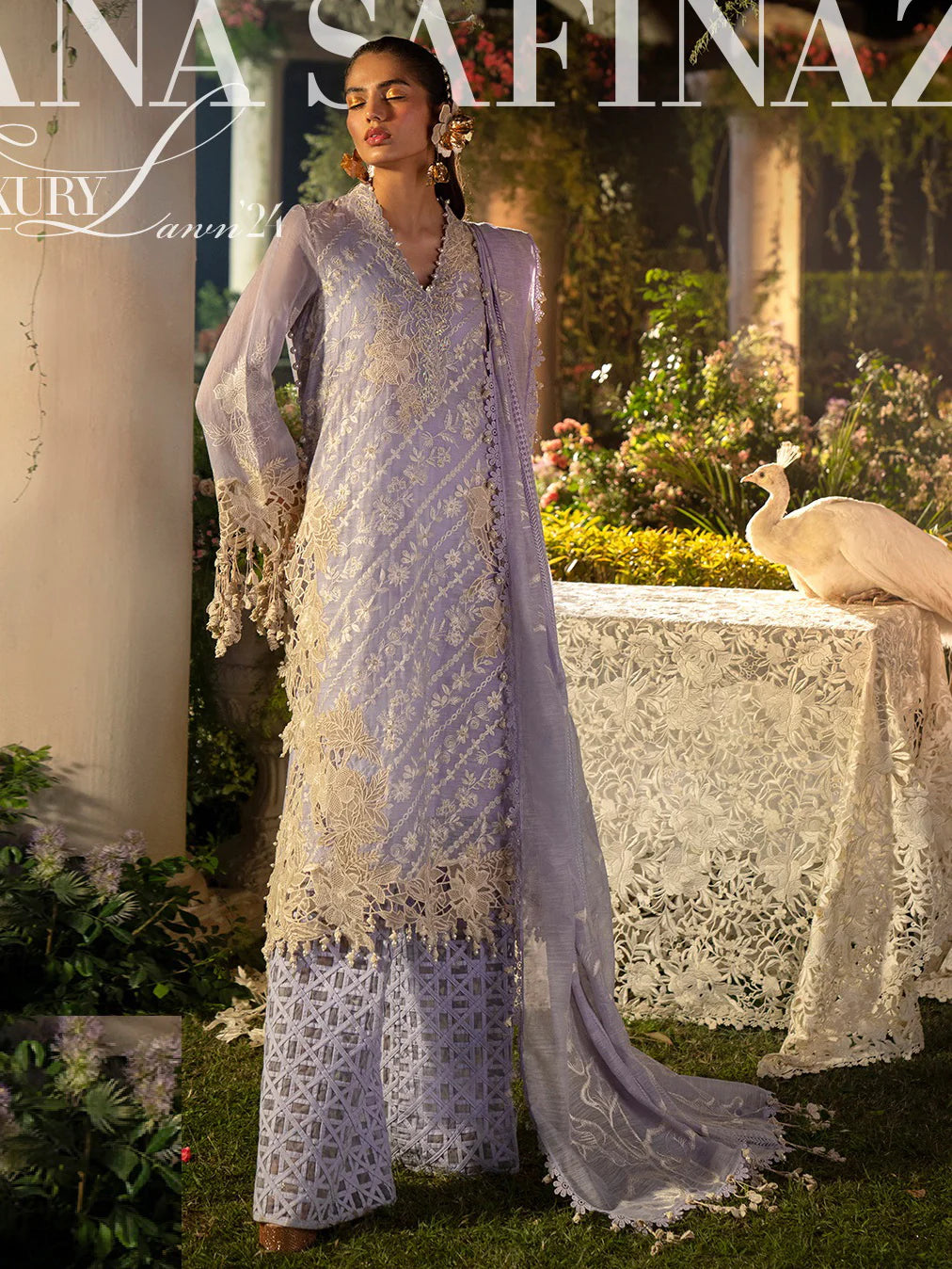 Sana Safinaz Stitched 3 Piece Embroidered Suit SS24UL 10B - Luxury Collection