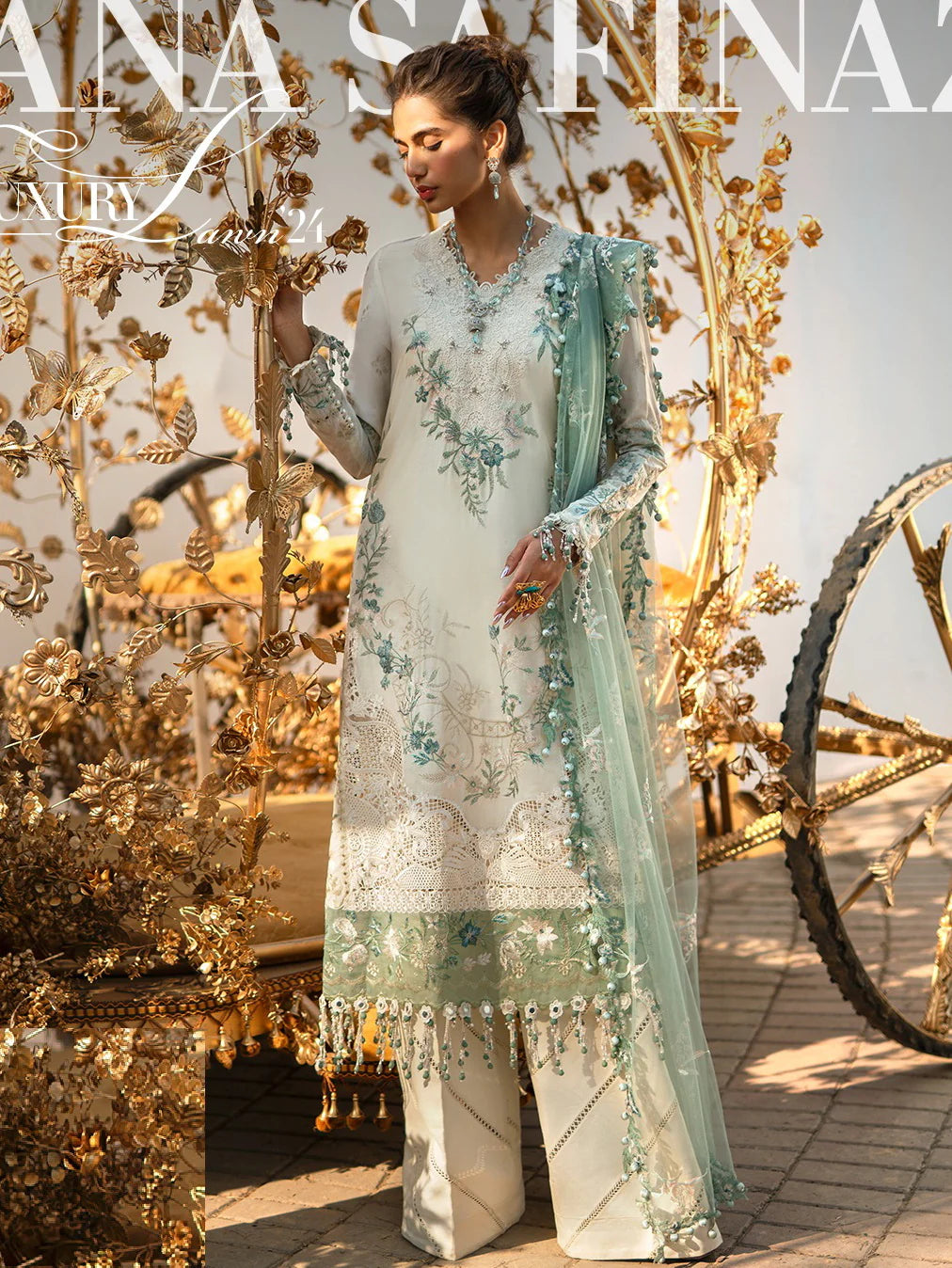 Sana Safinaz Stitched 3 Piece Embroidered Suit SS24UL 03A - Luxury Collection