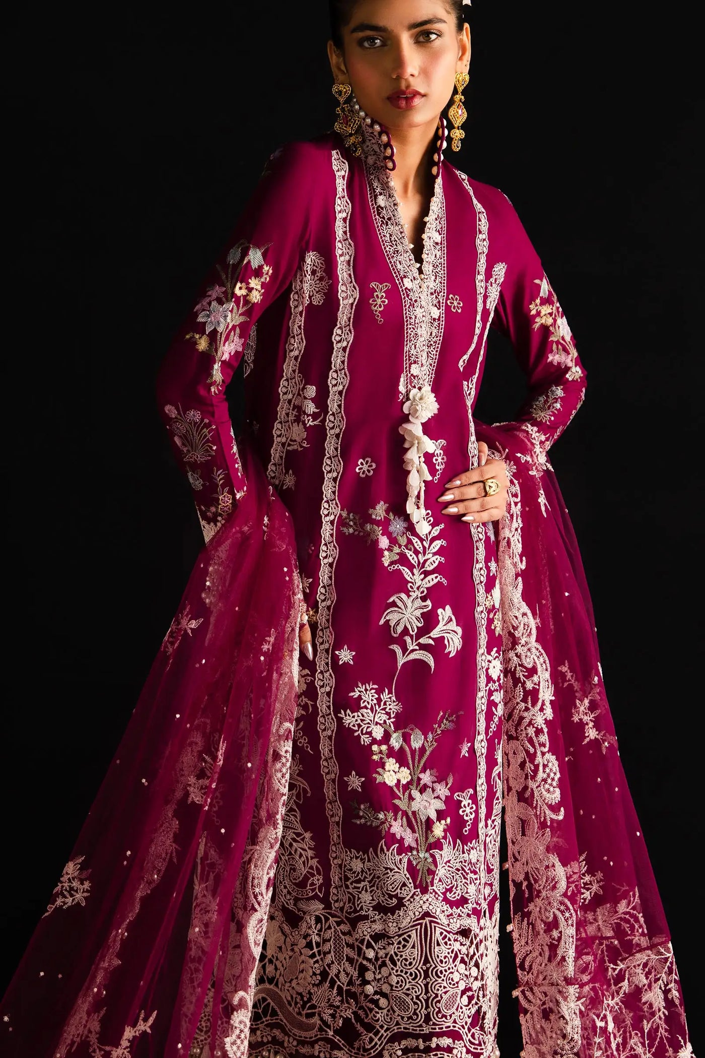 Sana Safinaz Stitched 3 Piece Embroidered Suit SS24UL 07B - Luxury Collection