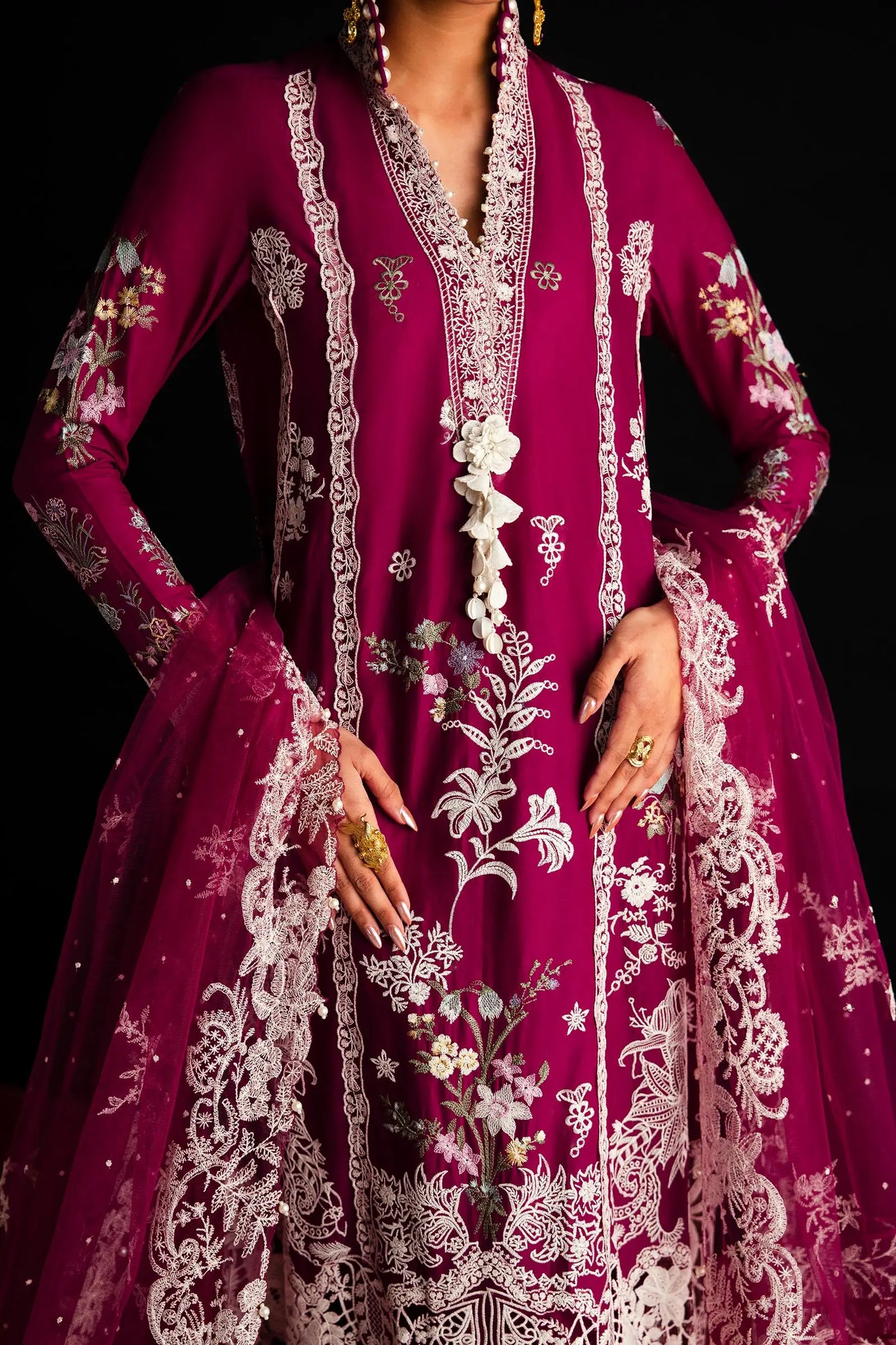 Sana Safinaz Stitched 3 Piece Embroidered Suit SS24UL 07B - Luxury Collection