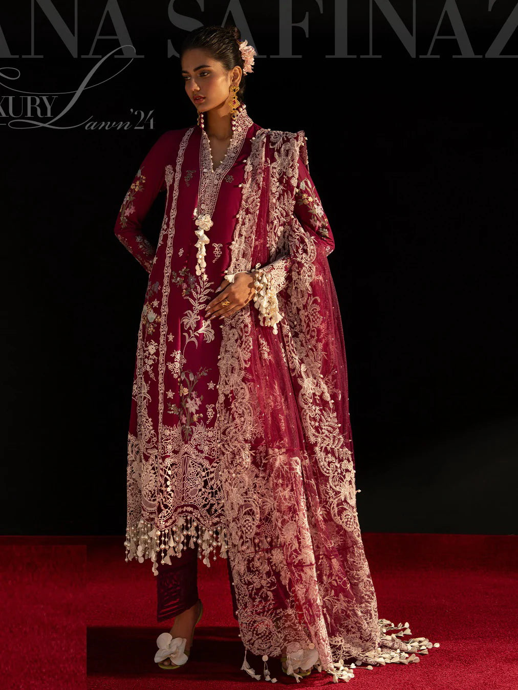 Sana Safinaz Stitched 3 Piece Embroidered Suit SS24UL 07B - Luxury Collection