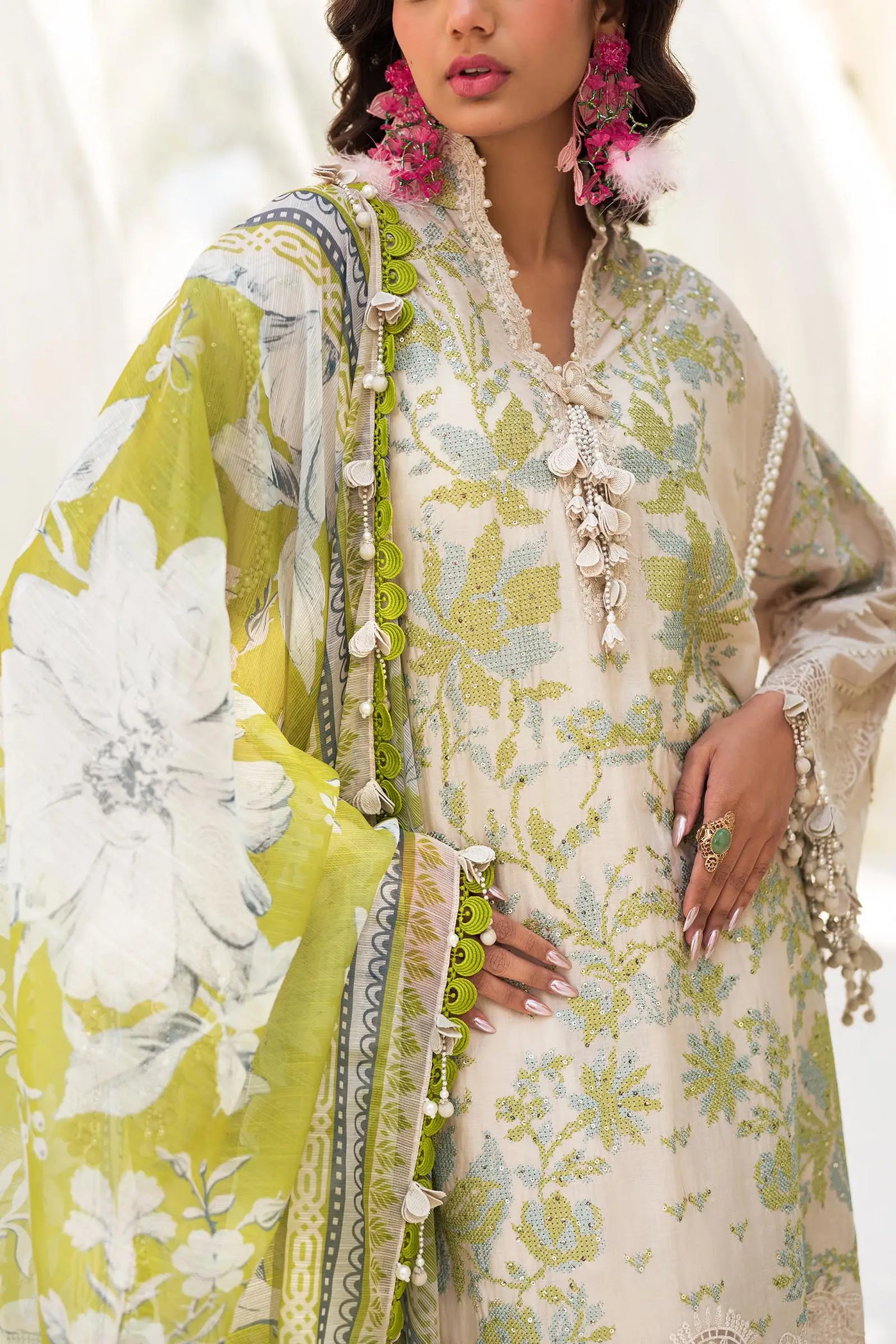 Sana Safinaz Stitched 3 Piece Embroidered Suit SS24UL 08A - Luxury Collection