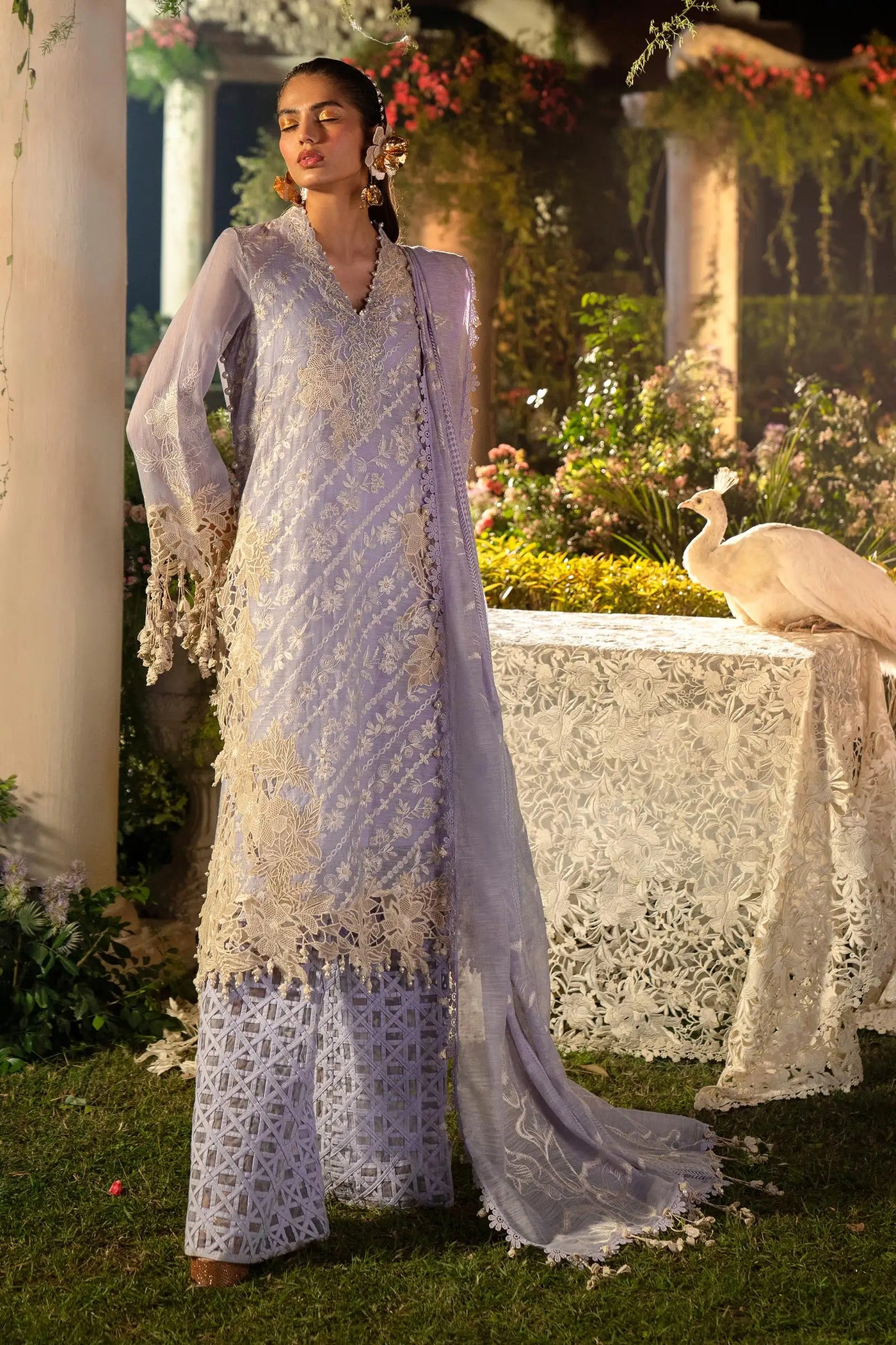 Sana Safinaz Stitched 3 Piece Embroidered Suit SS24UL 10B - Luxury Collection