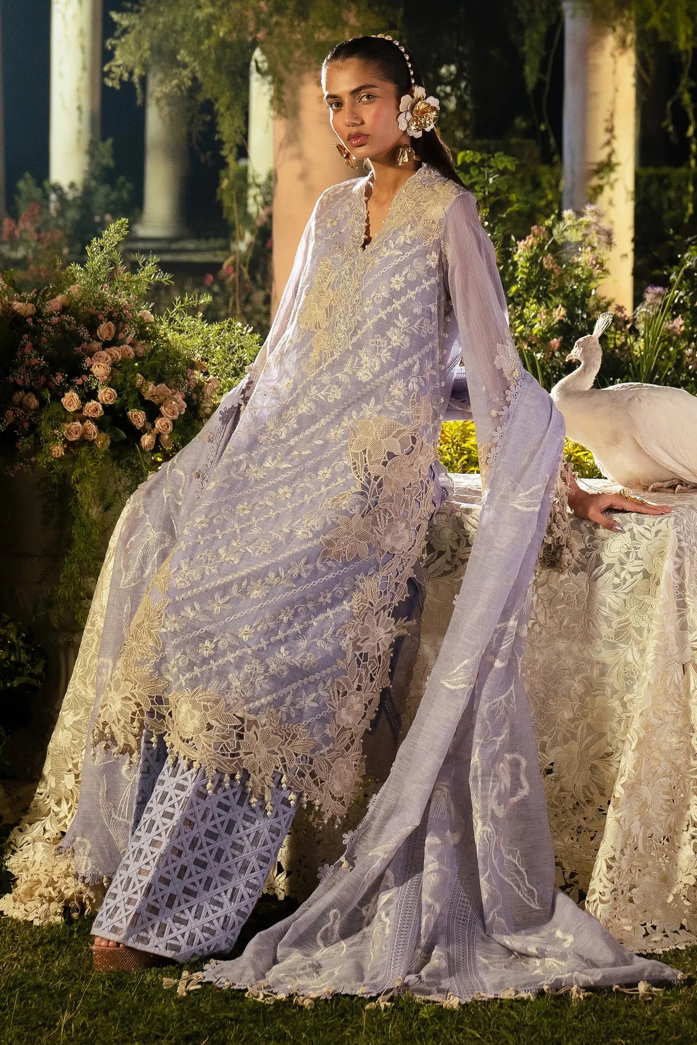 Sana Safinaz Stitched 3 Piece Embroidered Suit SS24UL 10B - Luxury Collection