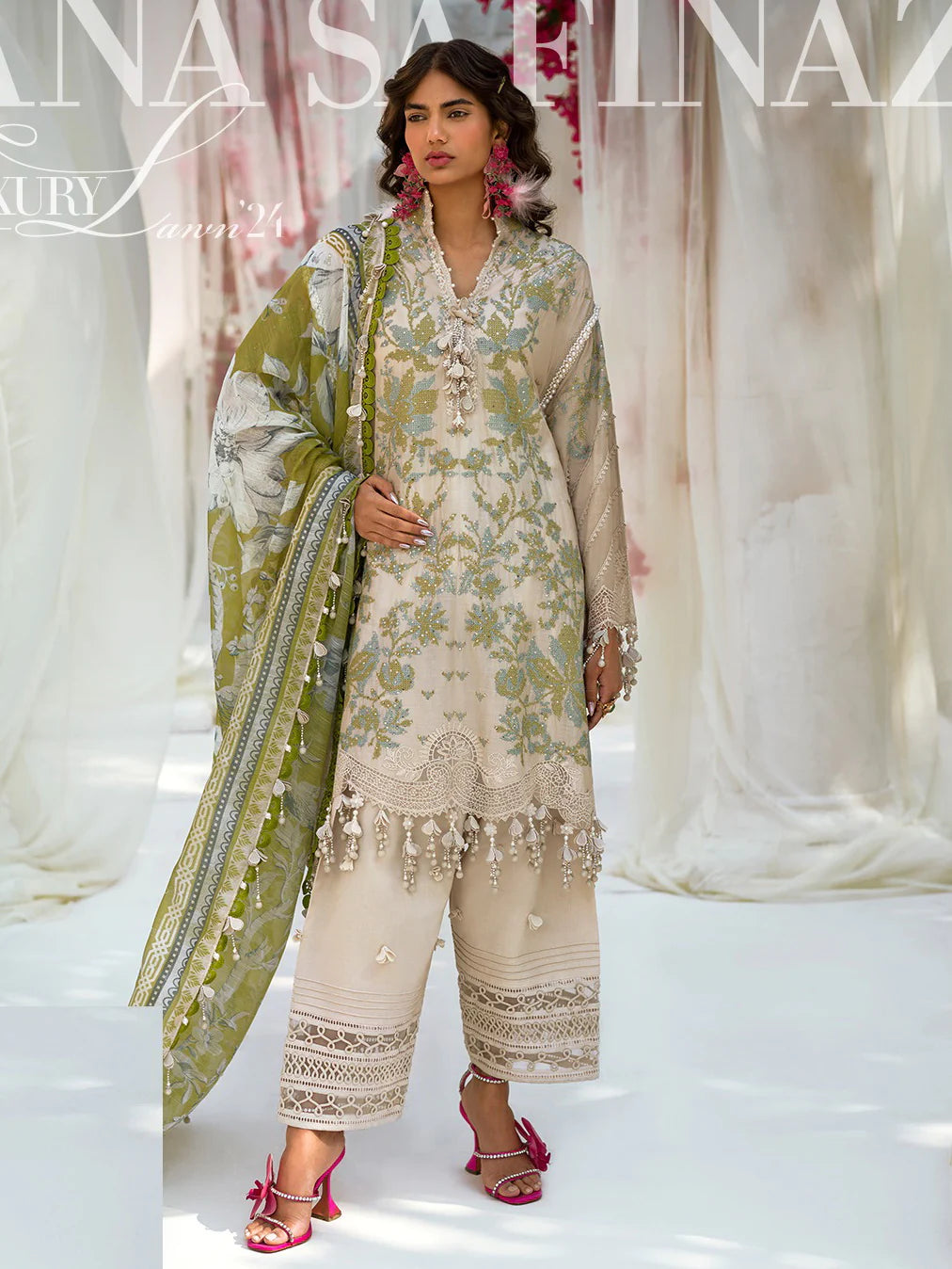 Sana Safinaz Stitched 3 Piece Embroidered Suit SS24UL 08A - Luxury Collection